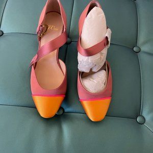 J.Crew Color Blocked Two Piece Mary Jane Pump, New, 8